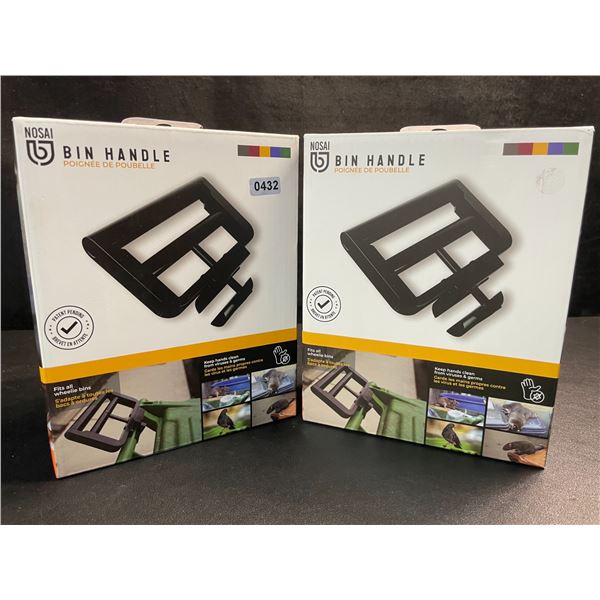 2 Nosai Garbage Bin Handle Extensions for Wheelie Trash/Recycling Bins; No-Touch Handles - New