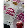 Image 4 : 12 Packs of Assorted Hemway Ultra Sparkle Glitters - High-Quality Craft Glitters - New