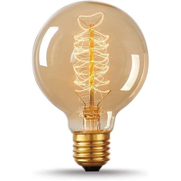 2 2-Packs of G30 Edison Globe Bulbs - E27 Incandescent 40W Bulbs - Brand New