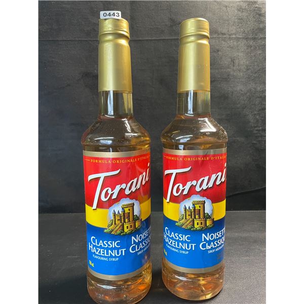 2 Torani Classic Hazelnut Naturally Flavored Syrups; 750ml Each - BB: FEB 01/2027 - New