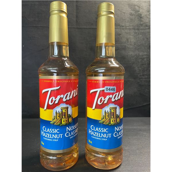 2 Torani Classic Hazelnut Naturally Flavored Syrups; 750ml Each - BB: FEB 01/2027 - New