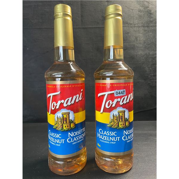 2 Torani Classic Hazelnut Naturally Flavored Syrups; 750ml Each - BB: FEB 01/2027 - New