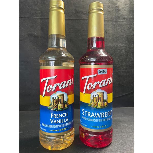 2 Torani Naturally Flavoured Syrups - French Vanilla & Strawberry - New