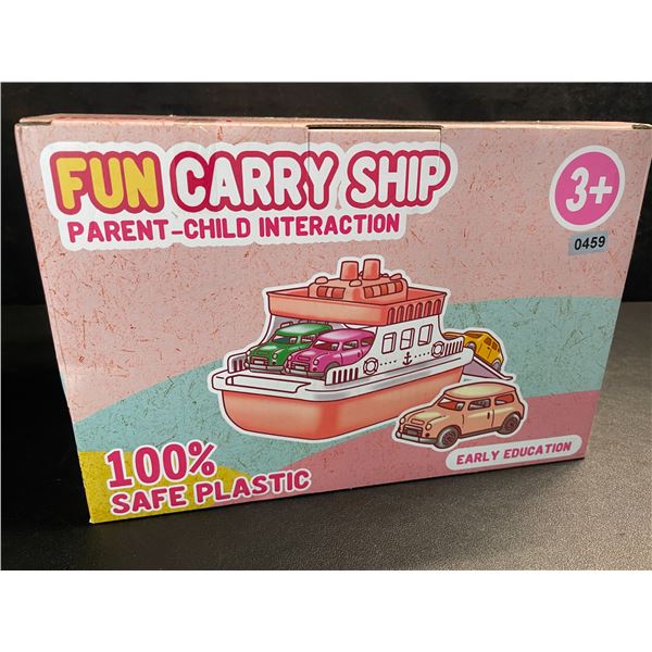 1 Kids Ferry Boat Bath Toy Set with 4 Mini Cars - New in Box
