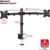 Image 5 : 1 Dual Monitor Desk Mount with C-Clamp for Two 13 - 27" Computer Screens  - New Sealed