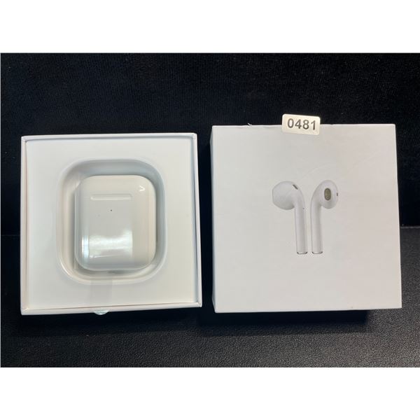 1 Pair of TWS Airpod-Style Wireless Earbuds with Charging Case - White - New