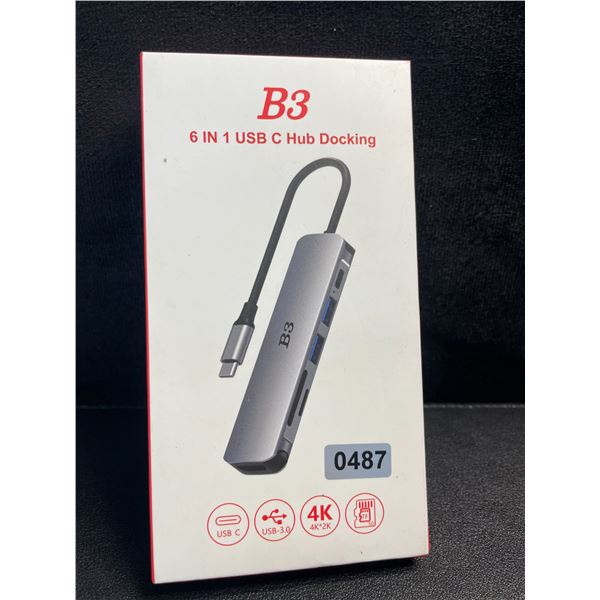 1 B3 6-in-1 USB C Hub/Docking Station - Brand New