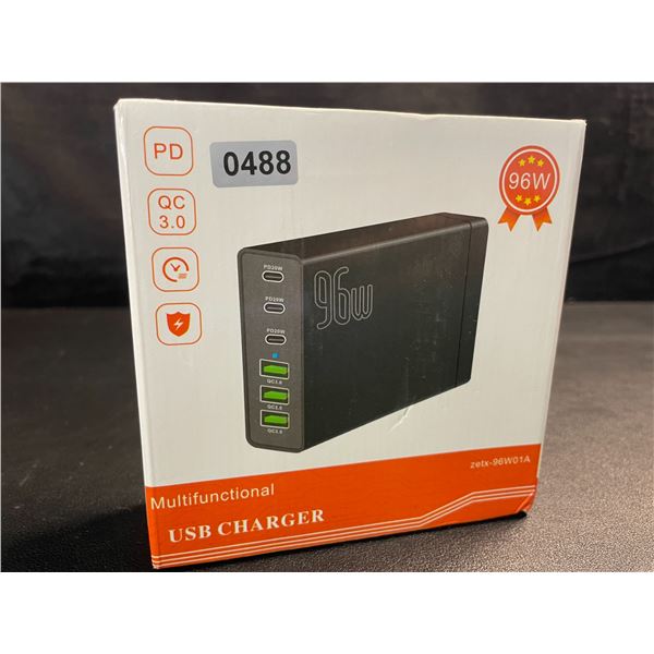 1 Multifunctional 96W 6-Port USB Charger - Brand New