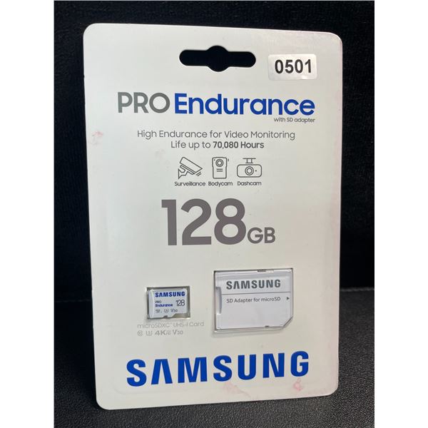 1 Samsung Pro Endurance 128GB MicroSD Memory Card with Adapter - New Sealed
