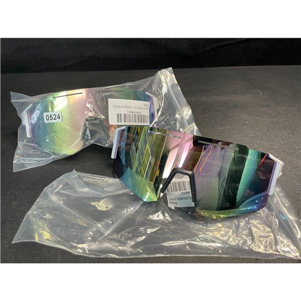 2 Pit Viper-Style Polarized Sunglasses - White Frame - New