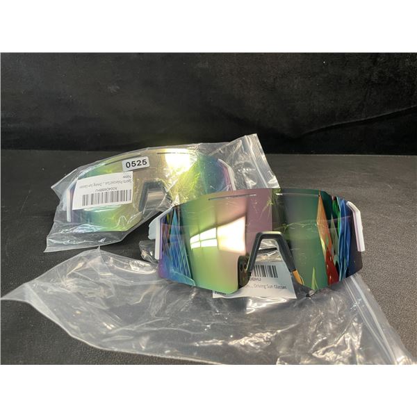 2 Pit Viper-Style Polarized Sunglasses - White Frame - New