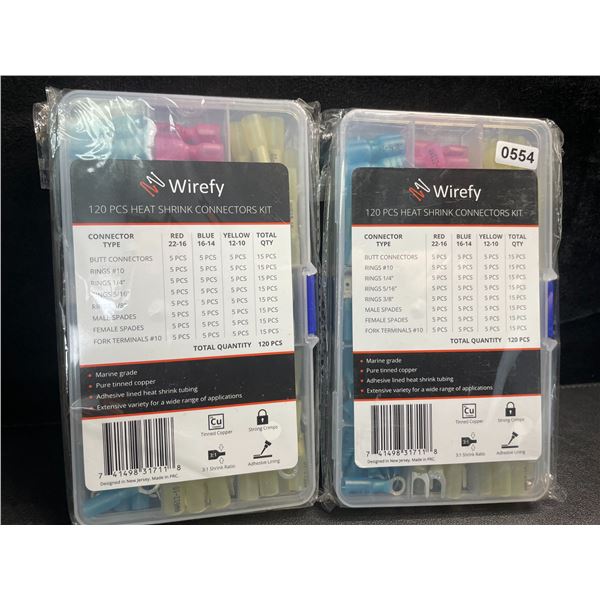 2 Wirefy Heat Shrink Connectors Kits - 120PCS Each - New