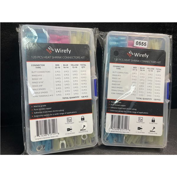 2 Wirefy Heat Shrink Connectors Kits - 120PCS Each - New