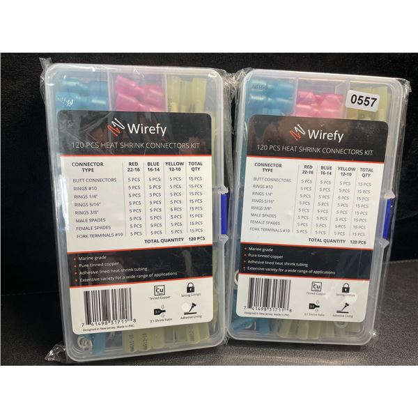 2 Wirefy Heat Shrink Connectors Kits - 120PCS Each - New