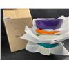 Image 2 : Set of 6 Colorful Melamine 28oz Salad Bowls - 6inch Round Soup Bowls - New