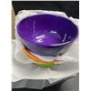 Image 3 : Set of 6 Colorful Melamine 28oz Salad Bowls - 6inch Round Soup Bowls - New