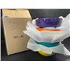 Image 2 : Set of 6 Colorful Melamine 28oz Salad Bowls - 6inch Round Soup Bowls - New