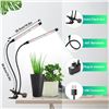 Image 7 : 2-Pack of LED Plant Grow Lights - 6000K Full Spectrum Grow Lamps with Clips & 3 Modes - New