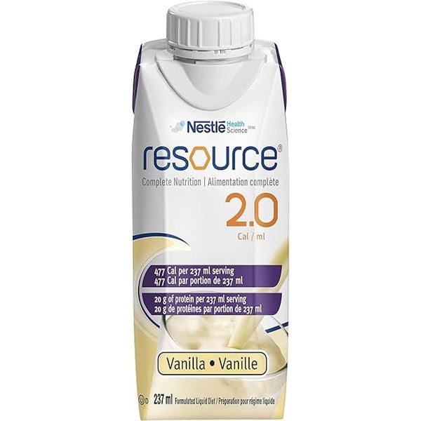 1 Case of Nestle Resource 2.0 Complete Nutrition Vanilla Drinks; 24 x 237ml Cartons (BB: FE 07/2026)