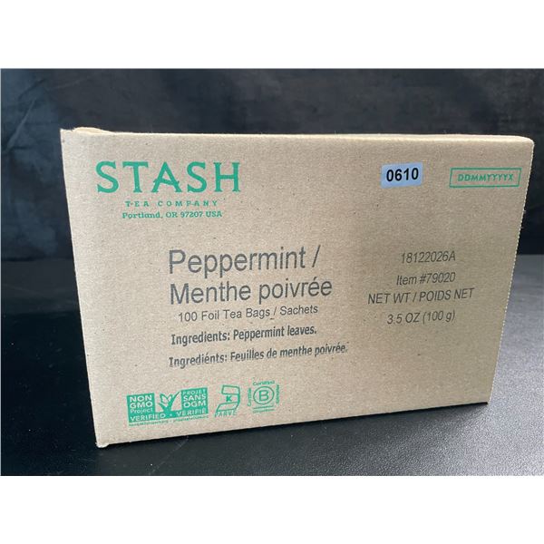 1 Box of Stash Tea Company Peppermint Herbal Tea Bags - 100 Count (BB: 12/2026) - New Sealed