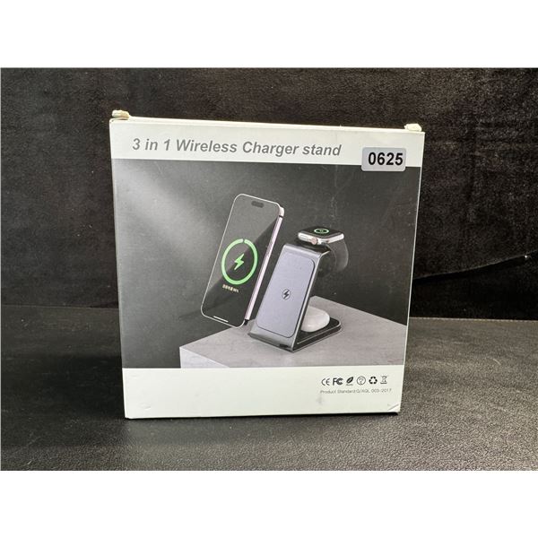 1 15W 3 in 1 Wireless Charger Stand for Phone, Watch, Ear Buds - New