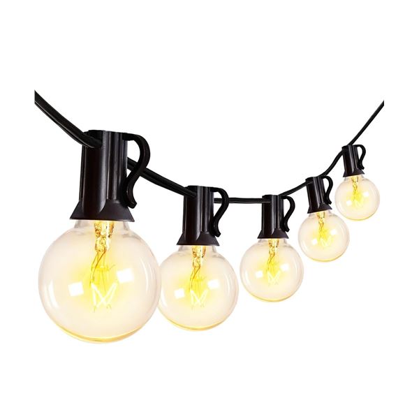 1 Set of String Lights 25ft Cable 25 Bulb Strand with Extra Bulbs - New