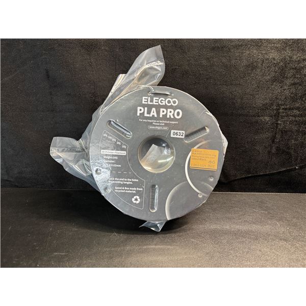 1 Spool of Elegoo PLA PRO Filament (NO BOX) - Black - New Sealed.