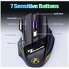 Image 2 : 1 7D Wireless Gaming Mouse with Adjustable DPI and Lighting Effects - New