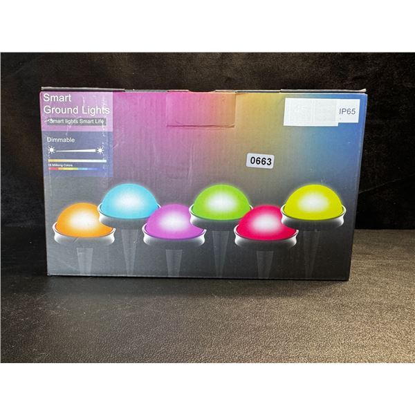 1 Set of Outdoor Smart Wifi RGB Ground Stake Lights 49ft - New