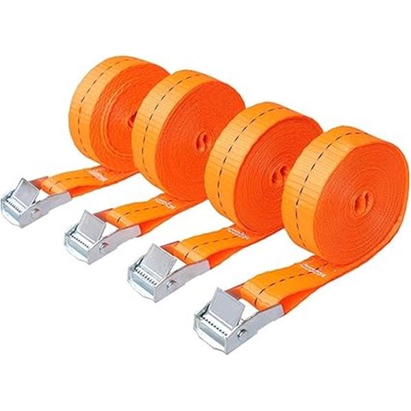 4-Pack of 1" x 16FT Ratchet/Buckle Tie Down Straps - Great for Moving, Mounting Cargo, etc. - New