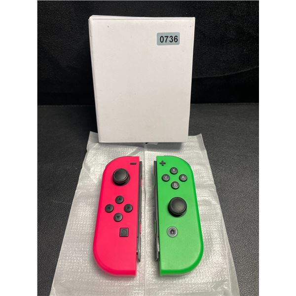 1 Set of Joy Con Controllers for Nintendo Switch - Pink/Green Aftermarket Design - New