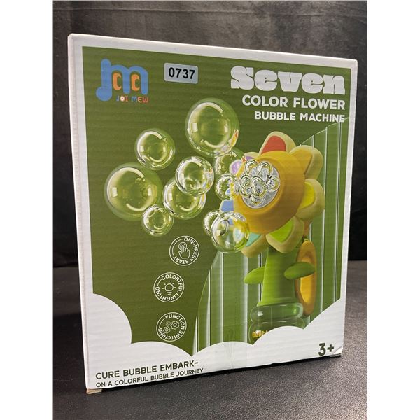 1 Sunflower Light-Up Automatic Bubble Machine for Kids - New