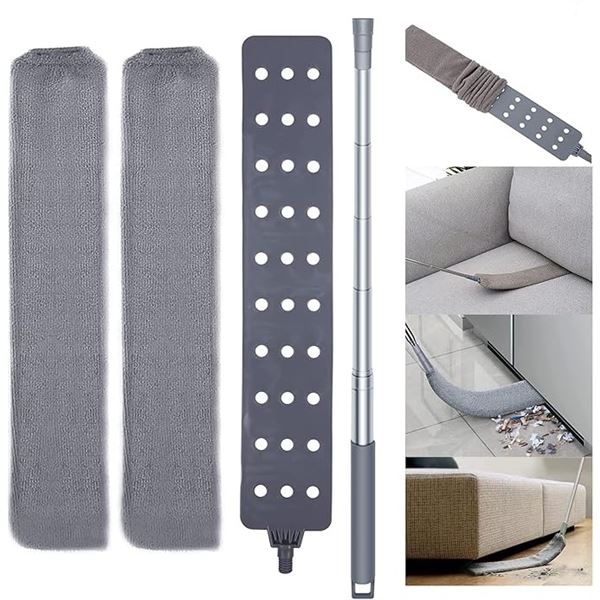 2 Retractable Handle Dusters/Dust Cleaner Tools with Microfiber Cloths - Long 60" Handle - New