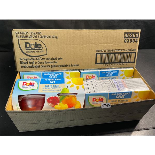 1 Case of Dole Fruit Cups; Mixed Fruit in Cherry Gel - 6 x 4-Packs Included - BB: JN 2025 - New