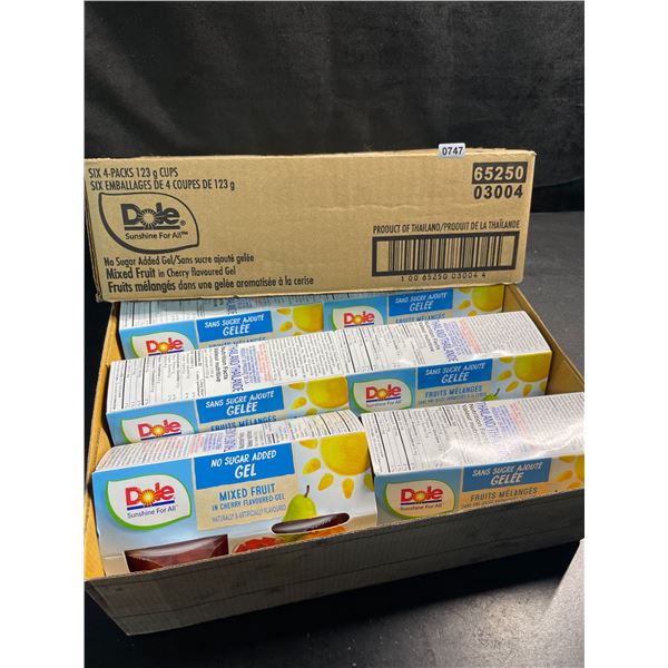 1 Case of Dole Fruit Cups; Mixed Fruit in Cherry Gel - 6 x 4-Packs Included - BB: JN 2025 - New