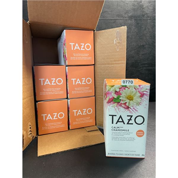 1 Case of Tazo Calm Chamomile Herbal Tea Bags; 6 x 20-Pack Boxes Included - New