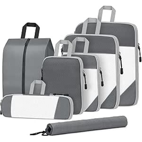 7PC Travel Packing Organizer Set/Compression Packing Cube Set - New