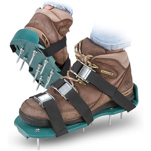 1 Pair of Abco Tech Lawn Aerator Shoes - For Aerating Lawn Soil; One Size Fits All - New