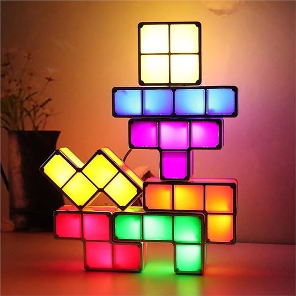 7PC Stackable LED 3D Night Light/Tetris-Style Puzzle Light - Brand New