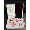 Image 1 : 1 Rose Quartz 3D Facial Roller Massager Set - For Face, Eyes, Jawline - New