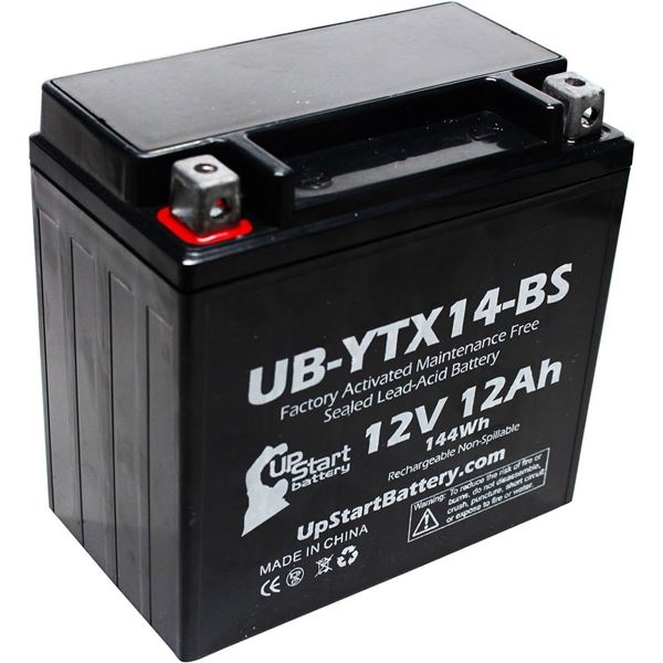 1 Upstart Factory Activated Sealed Lead-Acid 12V 12Ah Battery; Motorcycle/ATV/Powersport Battery NEW