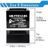 Image 4 : 1 Upstart Factory Activated Sealed Lead-Acid 12V 10Ah Battery/Motorcycle Battery - New Sealed!