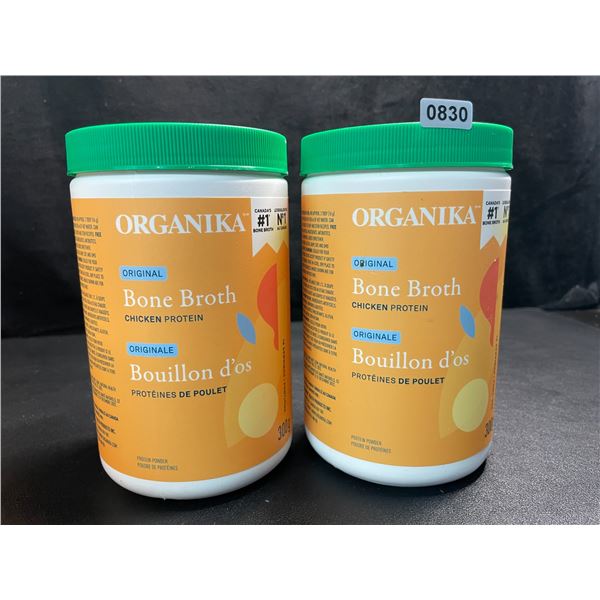 2 Organika Original Chicken Bone Broth Protein Powders - 300g - New (Exp: 06/2025)