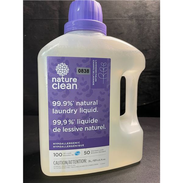 1 Nature Clean Lavender Fields 99.9% Natural Hypoallergenic Laundry Liquid - 100 Loads/3L - New