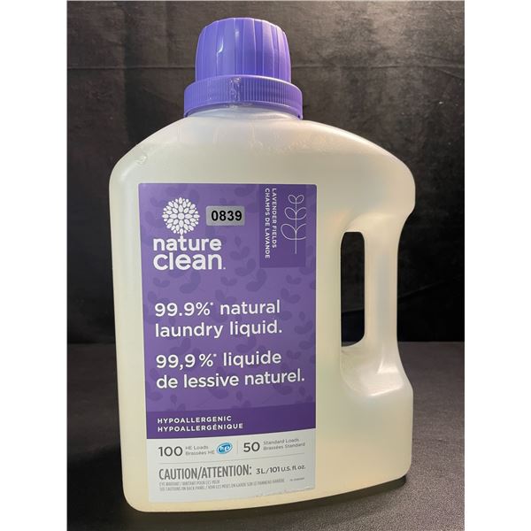 1 Nature Clean Lavender Fields 99.9% Natural Hypoallergenic Laundry Liquid - 100 Loads/3L - New