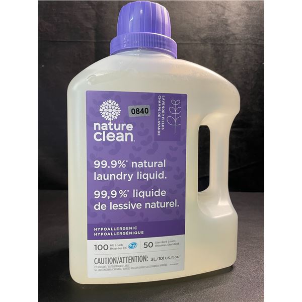 1 Nature Clean Lavender Fields 99.9% Natural Hypoallergenic Laundry Liquid - 100 Loads/3L - New
