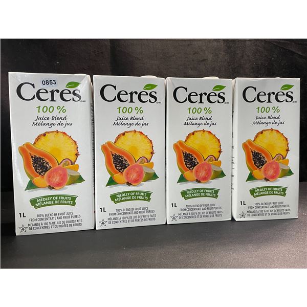 4 Ceres 100% Juice Blend; Medley of Fruits Juice - 1L Each (BB: 2025 MA 05)