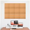 Image 6 : 12-Pack of Felt/Cork Board Alternative Wall Tiles (11.8" x 11.8") w/ Self-Adhesive Backing - New