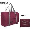 Image 4 : 2-Pack of Foldable Travel Duffle Bags - Wine Red/Dark Blue; Great for Travel - New