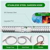 Image 3 : 1 Metal 8FT Garden Hose - Stainless Steel Outdoor Water Hose; Lightweight/Flexible - New